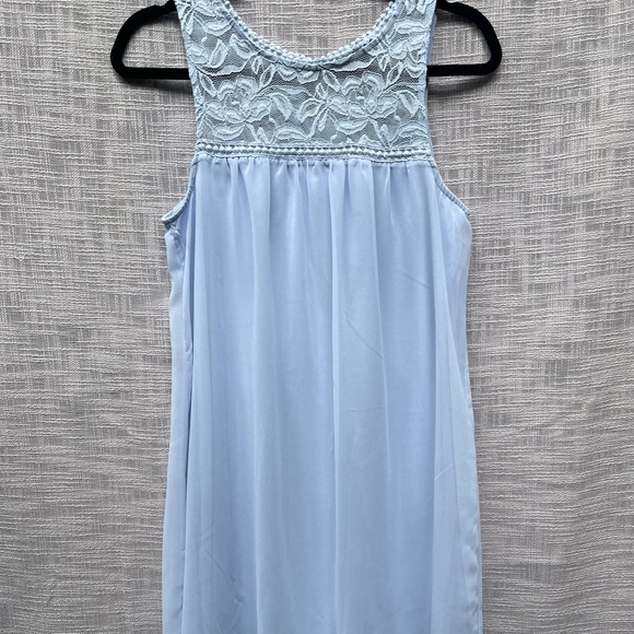 Blue sleeveless dress, flowy summer dress - Picture 1 of 4